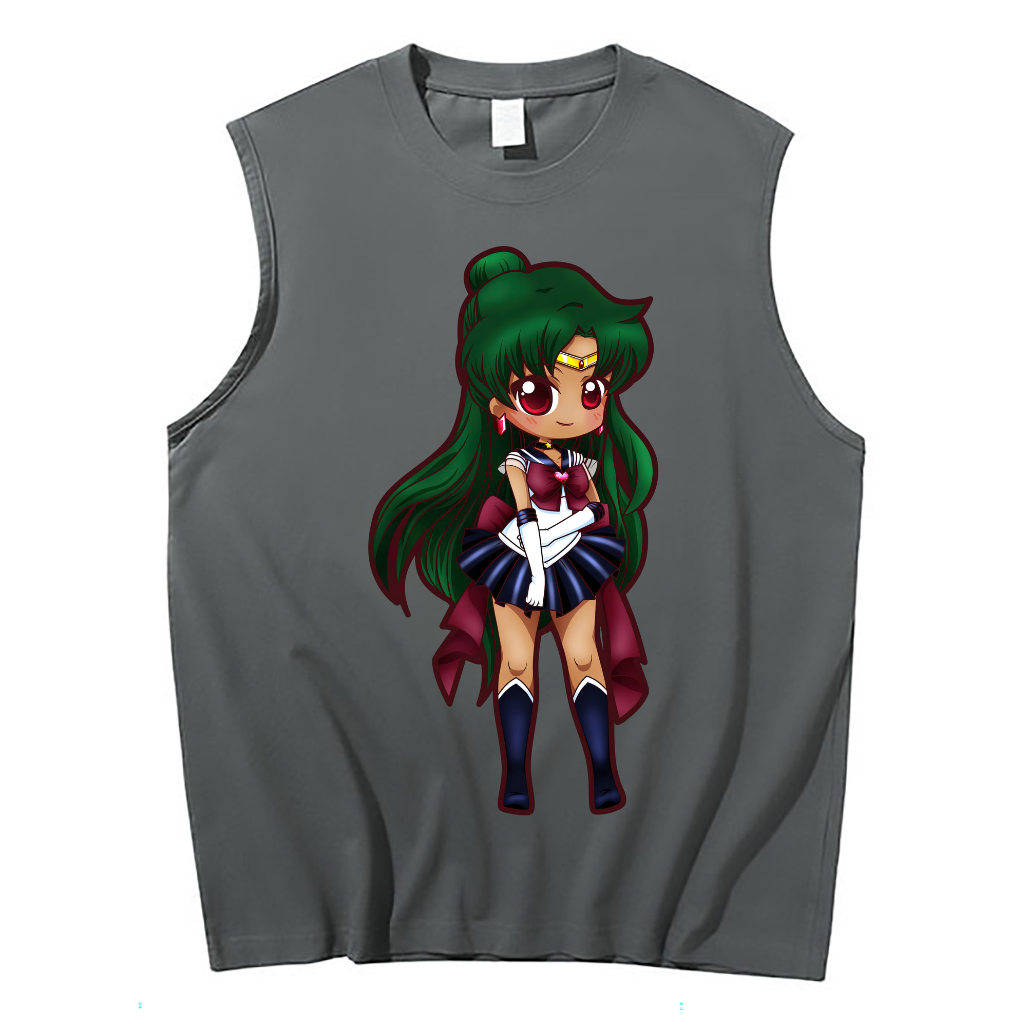 （画像用） 美少女戦士セーラームーン 冥王せつな Sailor Moon Meiou Setsuna コットン100％タンクトップ（フロントプリント）